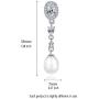 KEETEEN Sterling Silver Pearl Earrings 8mm Dangle Teardrop Earrings Bridal Betrothal Jewels