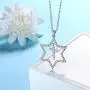 Elegant Amulet Necklace Gift for Women Girl Sterling Silver Teen Boy Crystal Triangle/Ankh Cross/Celtic Turtle/Iced Out Magen Star of David Pendant Necklace Minimalist Everyday Jewellery