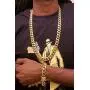 TRIPOD JEWELRY Mens 18K Miami Cuban Link Chain Cuban Bracelet- 18K Gold Plated Stainless Steel 10mm,12mm,14mm Cuban Link Necklace Gold Cuban Choker for Men Hip Hop Jewelry