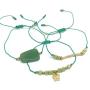 LESLIE BOULES Jewelry 3 Set Bracelets Boho & Lucky Charm Adjustable