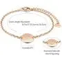THREE KEYS JEWELRY Rose Gold Initial Bracelet for Girls Gifts Stainless Steel Dainty Coin Name Initial Charm Bracelet Alphabet Letter Pendant Initial Bracelets for Women with Initial