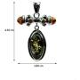 Ian and Valeri Co. Multicolor Amber Sterling Silver Oval Modern Pendant Necklace Chain 18''