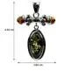 Ian and Valeri Co. Multicolor Amber Sterling Silver Oval Modern Pendant Necklace Chain 18'' Ian and Valeri Co. Multicolor Amber Sterling Silver Oval Modern Pendant Necklace Chain 18''