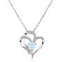 Arletty Love Heart Pendant Created Birthstone Necklaces for Women