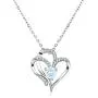 Arletty Love Heart Pendant Created Birthstone Necklaces for Women