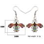 DUOWEI Metal Enamel Cute Bee Honeybee Earrings Drop Dangle Spring Summer Charm Jewelry Gifts for Women Teens Girls