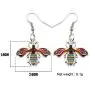 DUOWEI Metal Enamel Cute Bee Honeybee Earrings Drop Dangle Spring Summer Charm Jewelry Gifts for Women Teens Girls