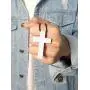VNOX Stainless Steel Simple Cross Pendant Necklace Polished for Men Jesus Christ Lord Prayer,Nylon Rope 24''-25.6''