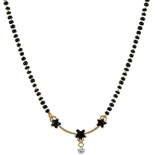 Efulgenz Indian Bollywood Traditional American Diamond CZ Mangalsutra Pendant Necklace Jewelry for Women