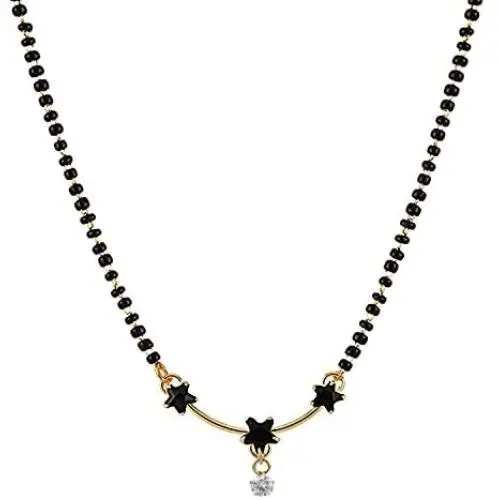 Efulgenz Indian Bollywood Traditional American Diamond CZ Mangalsutra Pendant Necklace Jewelry for Women
