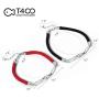T400 925 Sterling Silver Black Red Mobius Ring Braided Rope Bracelet Valentines Day Couple Gift for Women Girls Men Boys