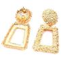 JczR.Y Hollow Geometric Large Square Dangle Earrings Vintage Exaggeration Big Square Hoop Earrings for Women Fashion Jewelry