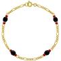 In Season Jewelry 18k Gold Plated Simulated Azabache Evil Eye Protection Bracelet Amulet 8''