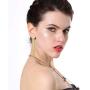 Boho Long Tassels Dangle Drop Metal Chain Earrings, Simplicity Punk Gold Silver Stud Earrings for Women Teenage Girls Wedding Party Gifts