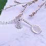 ruofengpuzi 925 Sterling Silver Badminton Racket Necklace Clavicle Chain Pendant Jewelry Girls Valentines Day Gift Box