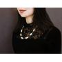 JYX Pearl Tin Cup Station Necklace White Baroque Freshwater Cultured Pearl Necklace