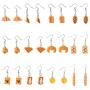Cute 12 Pairs Handmade Simulation Food Dangle Drop Earrings Set Unique Lifelike Waffle Croissant Baguette Cupcake Croissant French Bread Toast Egg Tart Drop Earrings Set for Women Girls Jewelry Gifts