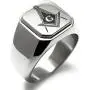 TIONEER Stainless Steel Signet Biker Rings for Men, Masonic Symbol Square Flat Top (Black, Gold, Silver), Size 7-16 TIONEER Stainless Steel Signet Biker Rings for Men, Masonic Symbol Square Flat Top (Black, Gold, Silver), Size 7-16