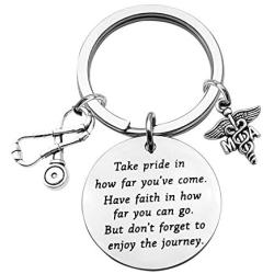 Medical Assistant Graduation Gifts MA Keychain Medical Assistant Gift Stethoscope MA Charm Medical School Nursing Inspiration Gifts Take Pride in How Far You Have Come