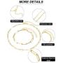 Gold Plated Paperclip Chain Necklace Rectangle Link Chain Bracelet Chunky Open Hoop Earrings Set for Women Jewelry