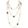 Fashion Jewelry Designer Flower and Bow Charms Faux Pearl Statement Long Sweater Necklace for Women