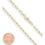 Miabella Solid 18K Gold Over Sterling Silver Italian 2.5mm Paperclip Link Chain Necklace for Women Men, 16, 18, 20, 22, 24, 26, 30 Inch 925 Made in Italy
