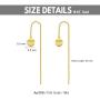 18k Yellow Gold Heart Threader Earring, Solid Gold Dangle Earrings for Women Teens, Fine Jewelry Gifts