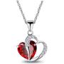 aihihe Jewelry Sets Earrings Necklace Set for Women Heart Crystal Rhinestone Silver Chain Jewelry Valentines Day Anniversary Birthday Gifts for Her