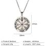 VASSAGO Stainless Steel Sixth Pentacle of Mars Key of Solomon Seal Pendant Necklace Engraved Round Charm Talisman Necklaces Jewelry for Men Women Teens Christmas Birthday New Year Gifts