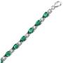 Peora 13.00 carats Pear Shape Simulated Emerald Bracelet in Sterling Silver