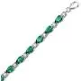 Peora 13.00 carats Pear Shape Simulated Emerald Bracelet in Sterling Silver