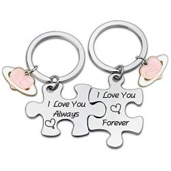 HN HNHB I Love You Always Forever Sweetheart Keychain Dear Love Gift Meaningful Jewelry Gifts