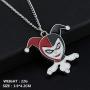 4 Pieces Suicide Squads Necklace Silver Enamel Clown Baseball Joker Harley Quinn Cosplay Necklaces Pendants For Boys Kids