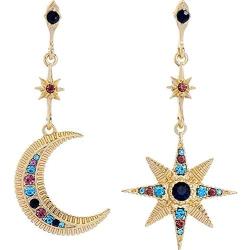 Gmillions Exaggerated Luxury Sun Moon Stars Drop Earrings Rhinestone Earrings for Women Jewelry Vintage Statement Earrings