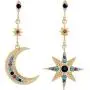 Gmillions Exaggerated Luxury Sun Moon Stars Drop Earrings Rhinestone Earrings for Women Jewelry Vintage Statement Earrings