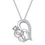 YAFEINI Elephant Necklace Sterling Silver Flying Butterfly Heart Pendant Jewelry Birthday Gifts for Women