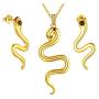 Mens Snake Ring 925 Sterling Silver/18K Gold/Black Gun 3 Colors Animal Snake Adjustable Ring Snake Earrings Necklace Boy Hip Hip Ring Jewelry Gift