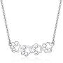 Cute Paw Necklace for Women Girls Sterling Silver 18K White Gold Plated Puppy Dog Cat Kitten 4 Paw Print Pendant Choker Necklace Adjustable Chain 18'' Pet Keepsake Minimalist Jewelry Gift Box