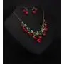 BINKILA Vintage Fashion Turquoise Crystal Flower Cherry Butterfly Heart-Shaped Peacock Pendant Chain Necklace Jewelry for Woman
