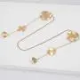 Long Gold Earrings - Drop Earrings Vintage One-piece Earrings and Necklace, Long Conjoined Halter Dangle Earrings for Women and Girls
