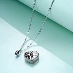 YFN Urn Necklaces for Ashes Sterling Silver for Women Men,Cremation Jewelry for Ashes,Always in My Heart Memory Necklace Gift, Easter Keepsake for Women