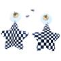 DesignedDazzle Black and White Checkerboard Checkered Flag Racing Earrings