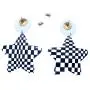 DesignedDazzle Black and White Checkerboard Checkered Flag Racing Earrings DesignedDazzle Black and White Checkerboard Checkered Flag Racing Earrings