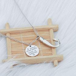 Zuo Bao Memorial Fish Hook Cremation Ash Urn Necklace A Piece of My Heart Lives in Heaven Jewelry Sympathy Loss Gift for Her