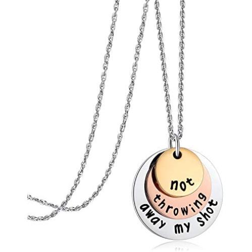 Ukodnus Not Throwing Away My Shot Tri-Layer Necklace for Teen Girls Hamilton Gifts Broadway Musical Inspired Jewelry (Necklace)