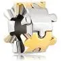 Q&Locket Two Tone Puzzle Piece Charm Bracelet Spacer European Bead for Bracelet Q&Locket Two Tone Puzzle Piece Charm Bracelet Spacer European Bead for Bracelet