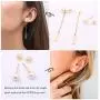 Long Pearl Chain Earrings for Women 18k Gold Chain Cultured Freshwater Baroque Pearl Dangling Earrings Dainty Wedding Jewelry for Bridesmaid Gift Long Pearl Chain Earrings for Women 18k Gold Chain Cultured Freshwater Baroque Pearl Dangling Earrings Dainty Wedding Jewelry for Bridesmaid Gift