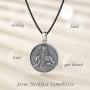 LOOVE Christian Jesus Prayer Sterling Silver Tags Necklace,''God Bless'' Vintage Pendant Religious Jewelry Gift for Men Women Teen