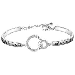 Gzrlyf Memorial Bracelet Sympathy Jewelry Inspirational Memorial Gifts Ill Hold You in My Heart Until I can Hold You in Heaven