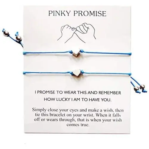 ROSTIVO Pinky Promise Bracelets Best Friend Bracelets for 2 Matching Bracelets Couples Bracelets (Blue) ROSTIVO Pinky Promise Bracelets Best Friend Bracelets for 2 Matching Bracelets Couples Bracelets (Blue)